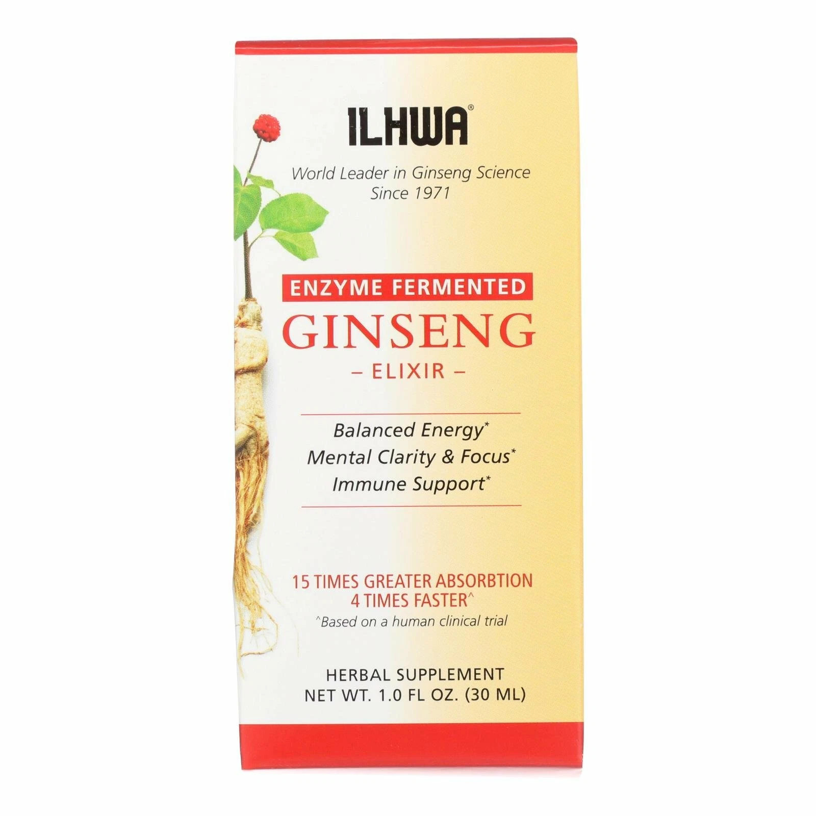 Ilhwa Enzyme Fermented Ginseng Elixir Herbal Supplement Liquid Drops 1.0 fl oz