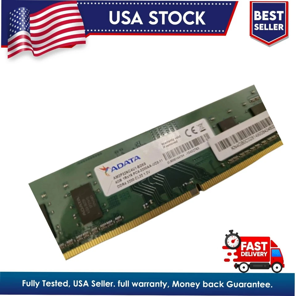A-Data AM2P32NC4U1-BD8S 4GB 288pin DIMM DDR4 USA SELLER. - Image 2 of 4