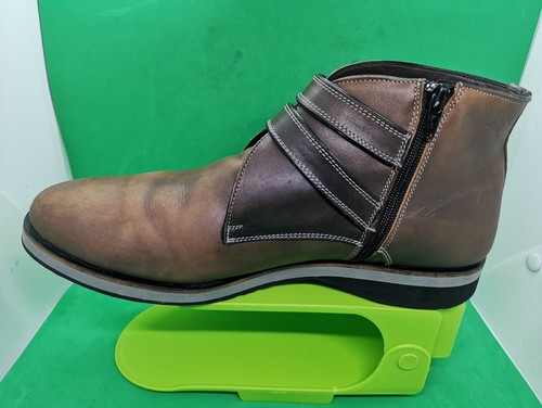 Bacco Bucci Gerard Ankle Zip Strap Double Buckles Men's Boots Size 10.5M Brown - Picture 16 of 19