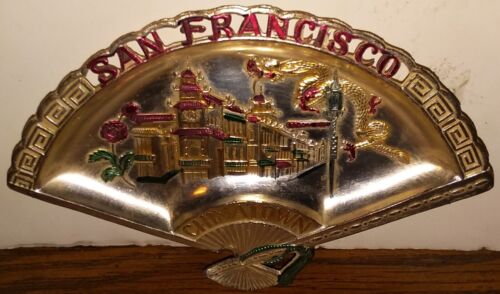 Tin or Aluminum Souvenir Ash Tray - Chinatown San Francisco - 1980s Vintage - Picture 1 of 2