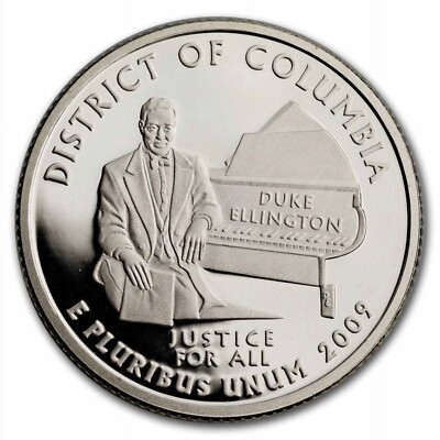 2009 D District of Columbia United States Territories  BU Clad 25c