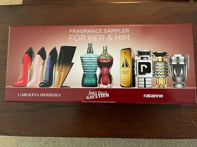 Carolina Sampler Ulta Fragrance Sampler For Her & Him Carolina Herrera, Rabanne, JP ...