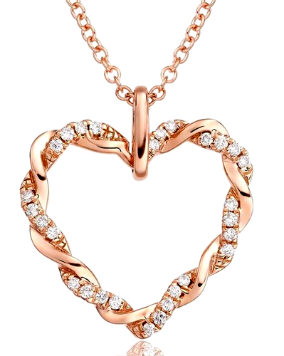 Collier Pendentif Or Rose GP - Message 'la Vie Craint Sans Véritable Amour'
