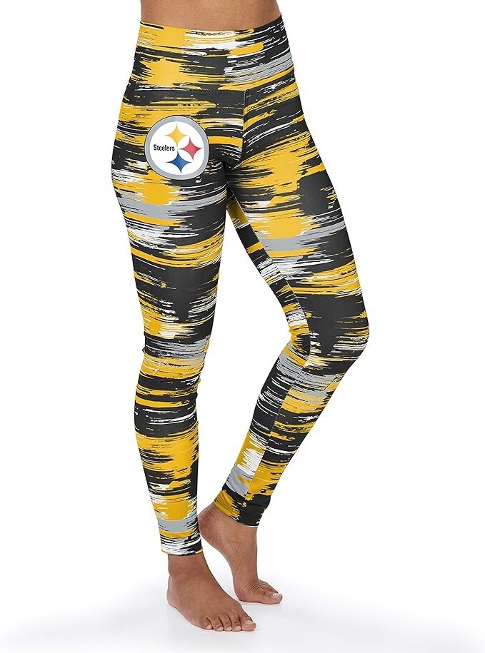 Женские леггинсы Zubaz NFL Pittsburgh Steelers окрашены матовой краской в командный цвет