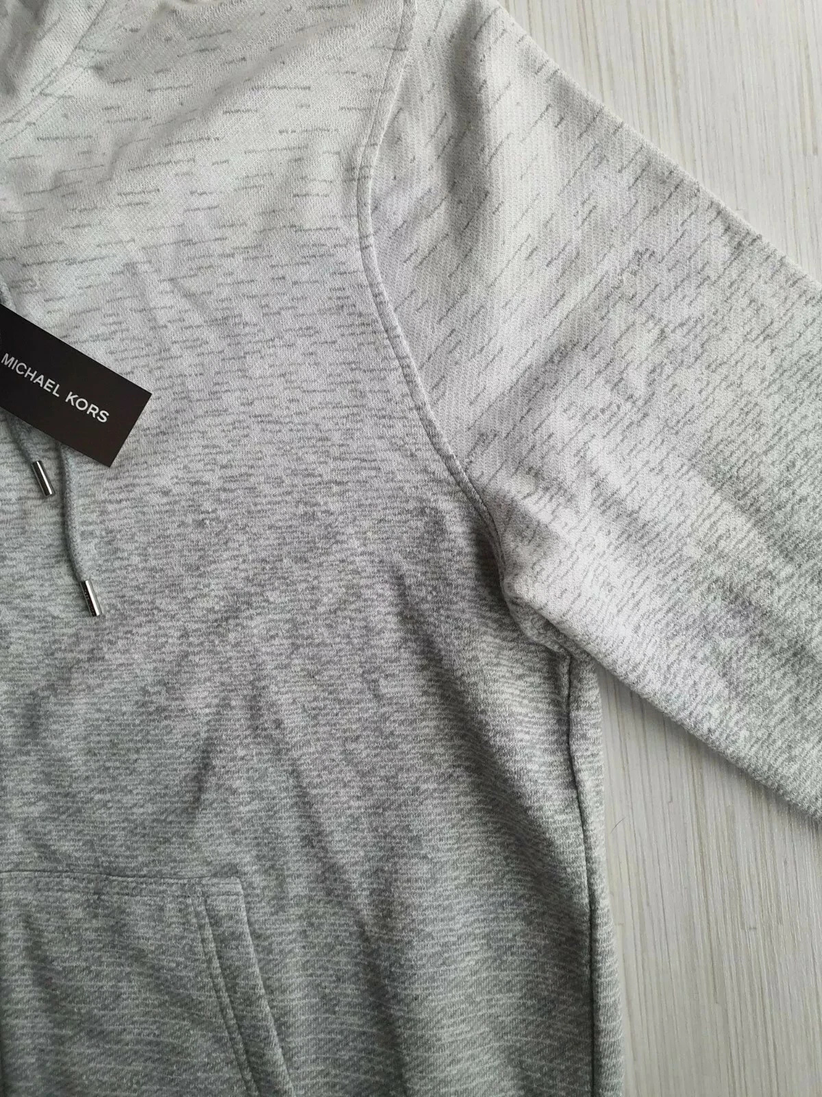 FELPA CON CAPPUCCIO NUOVA CON ETICHETTE MICHAEL KORS GRIGIO COTONE XL PREZZO AL PUBBLICO £ 155 SPEDIZIONE GRATUITA