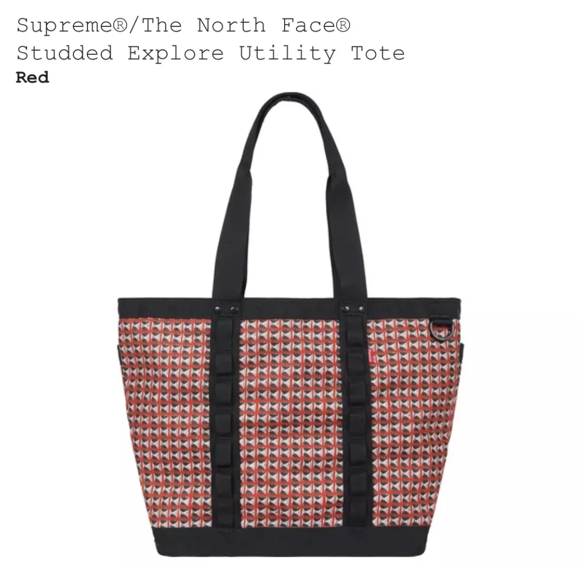 Brand New Supreme x The North Face Studded Explore Utility Tote