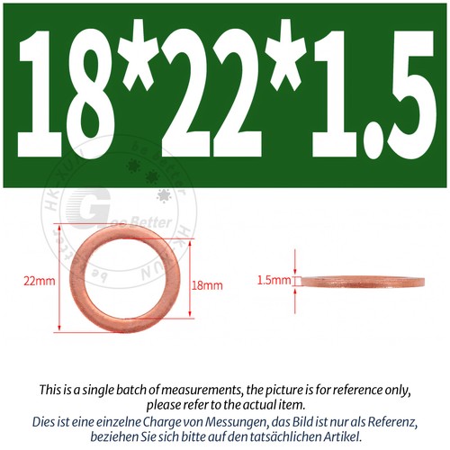 Copper Sealing Washers Metric - M3 M4 M5 M6 M8 M10 M12 - M60 Sump Plug Washer - Picture 96 of 130