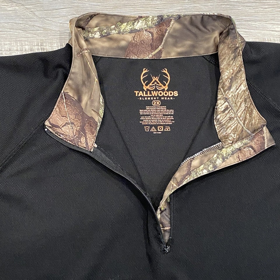 Tallwoods Half zip Camo Long Sleeve Shirt Men's Size 2XL Outdoor Hunt Fish Camp eBay