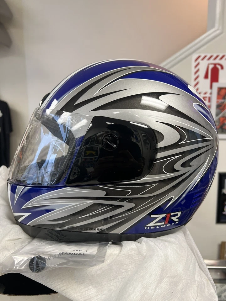 Z1R Stance 摩托车头盔 蓝色/白色/银色 小号 全新 开箱 — 第 3/4 张图片