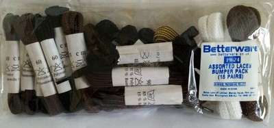 Schuhe Schnürsenkel Betterware 17 Paar verschiedene Farben Bumper Pack Basteln Upcycle