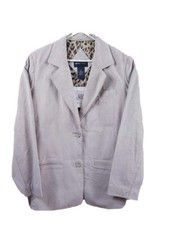 Bethterrell Womenās Beige Suede Leather Jacket Coat Top Size Large (l) New