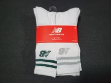 New Balance Mens Active Cushion Training socks Arch support SZ 6-12  5 Prs White