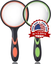 Lupa Paquete De 2 Lupa 10X Lente De Vidrio 75 MM Lupa Para Niños Ninos Y Adultos