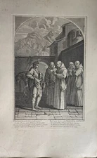 ENGRAVING 15 LIFE OF SAINT BRUNO EUSTACHE LE SUEUR GRAVE BY FRANCOIS CHAVUEAU 1660