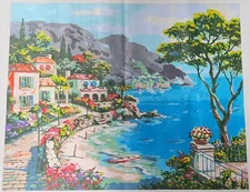 Fishing Village - 16x20 Hand Painted Artwork on Canvas