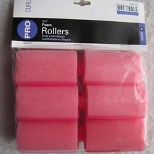 6 Hot Tools 1 1/2" Foam Rollers Hair Curlers Snap Lock Closure Sleep In Pro Curl