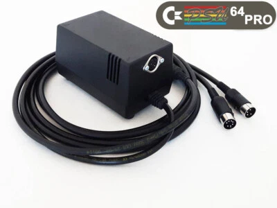 ELECTROWARE C64 PSU PRO 2 en 1: Salida ajustable 5VDC, Soporte FDD.LED e Interruptor (enchufe UE)