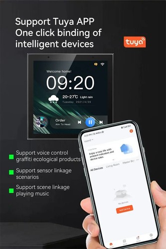 Smart Home Control Panel Wall Amplifier 4 in Screen Zigbee Wifi Background Music - Picture 12 of 25
