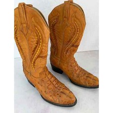 Holster Tan Alligator Boots Men 6.5 Western Southwestern VTG