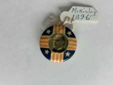 1896 William McKinley Presidential Campaign Pinback Button Stars & Stripes Portrait — listing 5