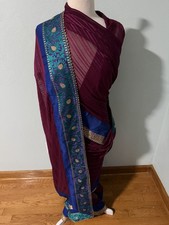 Sheer Chiffon Indian Dupatta Shawl Sari Wrap Scarf Handmade