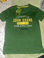NWT John Deere Boys Green Logo Tshirt Size M 8 