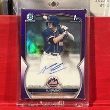 🍎 AJ Ewing 2023 Bowman Chrome Draft 1st Auto Purple Refractor /250🔥