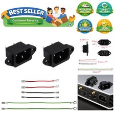2pcs IEC 320 C14 Male 3 Pins Screw Mount Inlet AC Power Plug Adapter Connecto...