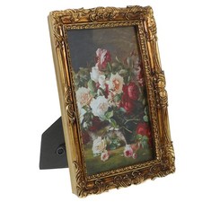 Antique Resin Picture Frame Vintage Embossed Style Photo Holder for Desk