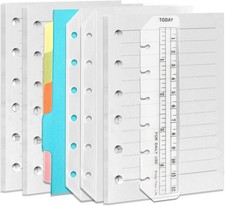 A7 Notebook Set, 3 Pack A7 Lined Refill Paper, A7 Clear Zipper Binder Pockets...