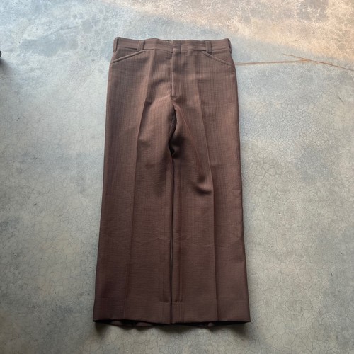 Vintage 70s 80s Brown Textured Wide Leg Trousers Mens 36 Talon Zip Disco Slacks
