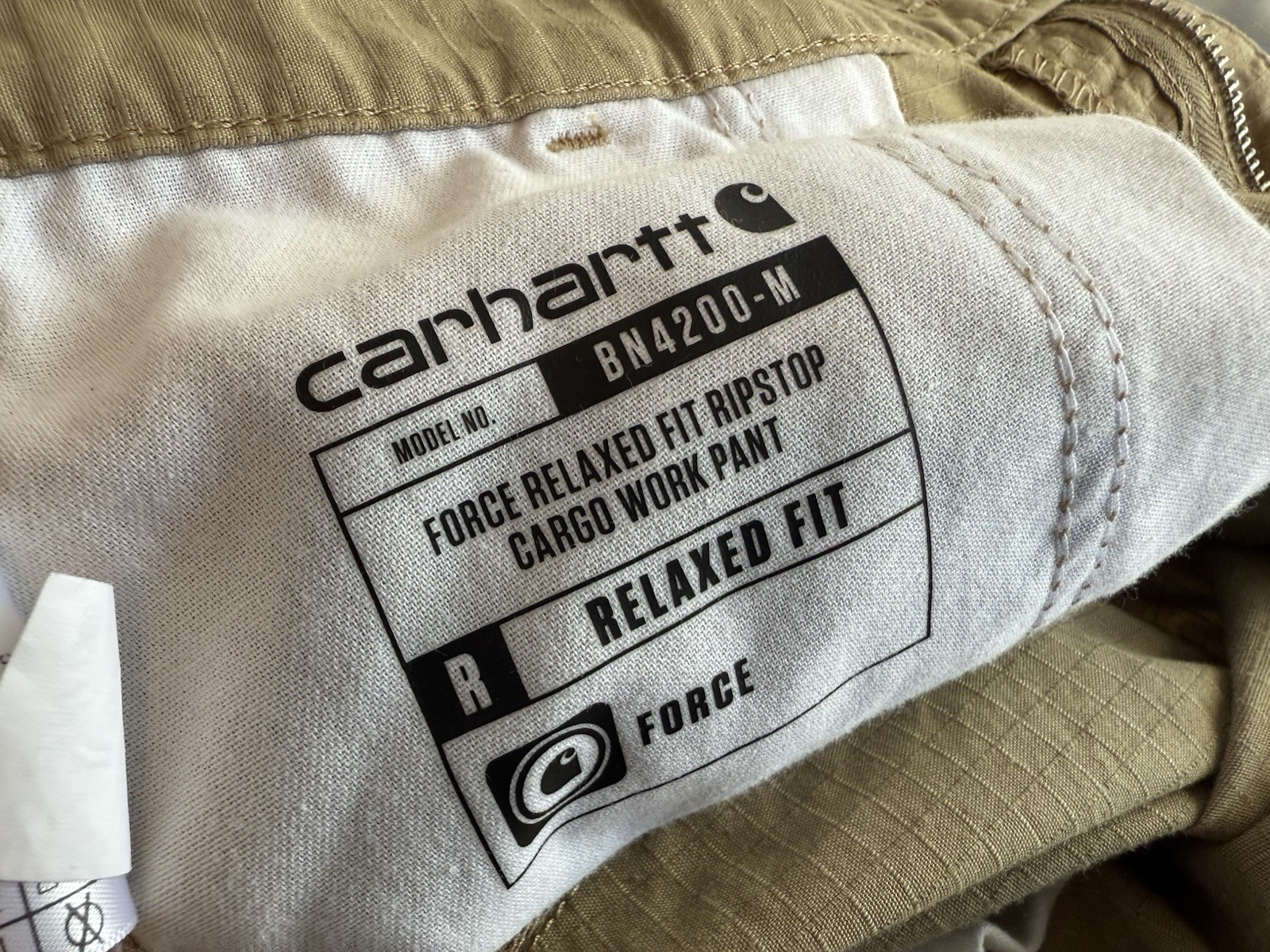 Carhartt Force Cargo Relaxed Fit Pants Mens Size 36x34 Ripstop Khaki BN4200-M thumbnail 6
