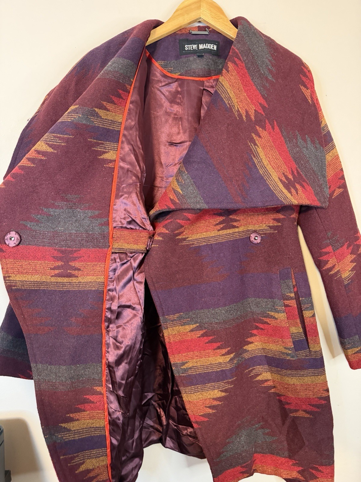 Steve Madden Winter Coat Jacket Aztec Ruby Blanke… - image 9