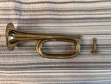 Brass Bugle Military Style Hunting Horn Detachable Mouthpiece