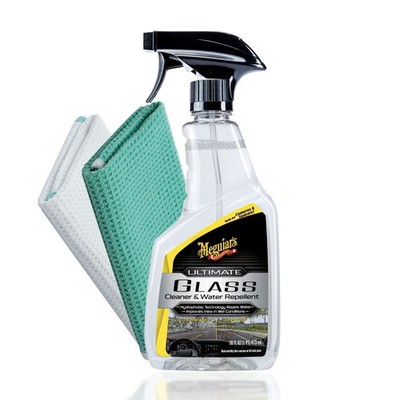 Auto Glasreiniger Set Meguiars Ultimate Glass Cleaner Water Repellent Perleffekt