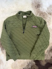 Vineyard Vines quilted dreamcloth shep shirt pullover green small fits like XS