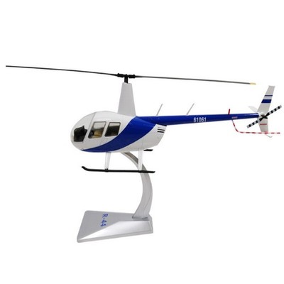 Durable 37cm Alloy Robinson R44 Raven Helicopter Model 1/32 Scale With Stand