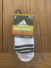 NEW 2 PAIR PACK ADIDAS MULTI SPORT OVER THE CALF COMPRESSION SOCKS SMALL WHITE
