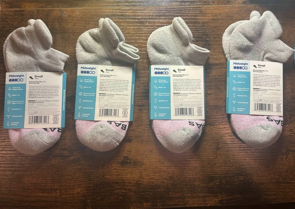 (Brand New) Bombas Tri-Block Ankle Socks - Grey Lavender - Women's Small - Image 3 of 3