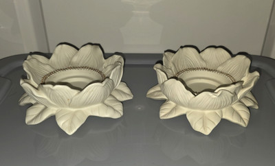 Set of 2 PartyLite Magnolia Lotus Tealight Candle Holder