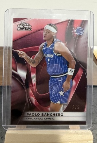Paolo Banchero Red /5 Topps Chrome Black Orlando Magic