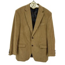 Ralph Lauren Mens Tan Corduroy Sport Coat Blazer Jacket 40R Paisley Cotton