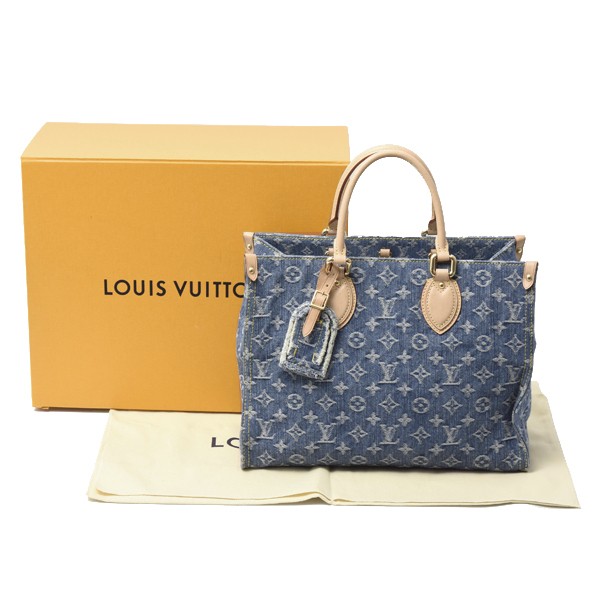 Louis Vuitton On The Go MM Monogram Denim Tote Bag 2WAY M46871 663499