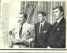 1968 Press Photo Henry Ford II, Leo Beebe & J. Paul Austin in Austin, Texas