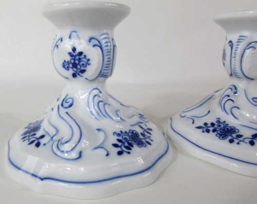 Paar EINZELKERZENLEUCHTER! Vintage HUTSCHENREUTHER Marke: BLUE ONION Muster: EXC - Bild 2 von 9