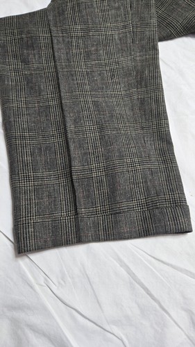 Pantalones de vestir vintage Nordstrom para hombre 42x32 Glen a cuadros seda lana puños plisados - Imagen 2 de 7