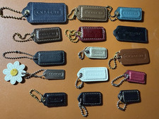 15 COACH Fob Purse Bag Hang Tag Used Various Colors Sizes PREOWNED 