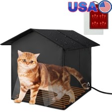 Heated Outdoor Cat House Waterproof Thermostatic Heating Pad Winter Safety New