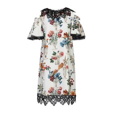 NWT Dolce & Gabbana White Mini Dress Vase Floral IT 40 
