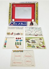 Vintage Etch A Sketch No. 505 Ohio Art Company Magic Screen Red Frame With Box